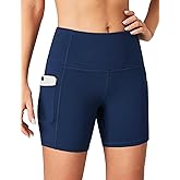 Heathyoga Biker Shorts Women Tummy Control 5" Workout Shorts Women with Pockets High Waisted Spandex Short for Gym Yoga