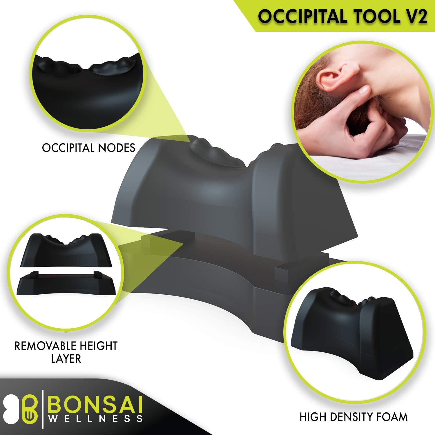 Occipital Release Tool 2.0 - Cervical Traction for Neck and Shoulder Pain Chiropractic Alignment Pivot Device for Trigger Point Therapy Headaches Migraine and Stress (Black): Health & Personal Care