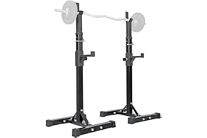 ANT MARCH Pair of Adjustable Height 40"-66" Portable Dumbbell Racks Sturdy Steel Squat Rack Barbell Free Bench Press Stands Home Gym Load 550Lbs Dipping Station