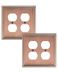 TREEWELL 2-Pack Double Duplex Outlet Cover, Antique