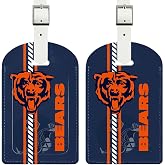 AYYQHC 2 Pack Leather Football Sport Fan Luggage Tag for Suitcase and Bag，Orange Color Design Travel Suitcase and Bag Tag with Privacy Flap Address Labels