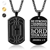 Easter Basket Stuffers - Basketball Bible Verse Cross Necklace for Men Stainless Steel Religious Gift Basketball Sports Jewelry Birthday Christmas Gifts for him Kids Boys Men Teens him Boyfriend dad