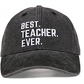 InnoBeta Teacher Appreciation Gifts Cap for Women Men, Adjustable Embroidered Baseball Hat for Teacher Appreciation Day, Christmas, Retirement - Best Teacher Ever Black