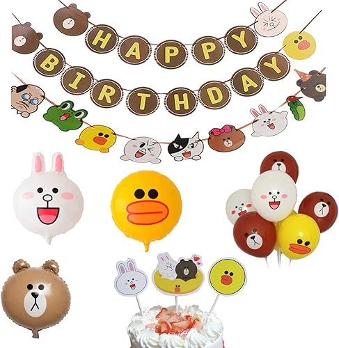 Line Friends Birthday Decoration Party Set Supplies Cute Funny