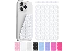 CHICMOSS Silicone Suction Cup Phone Mount Double-Sided, Sticky Grip Suction Phone Case Mount for iPhone & Android, Hands-Free Phone Accessories for Tiktok Videos & Selfies (Clear)