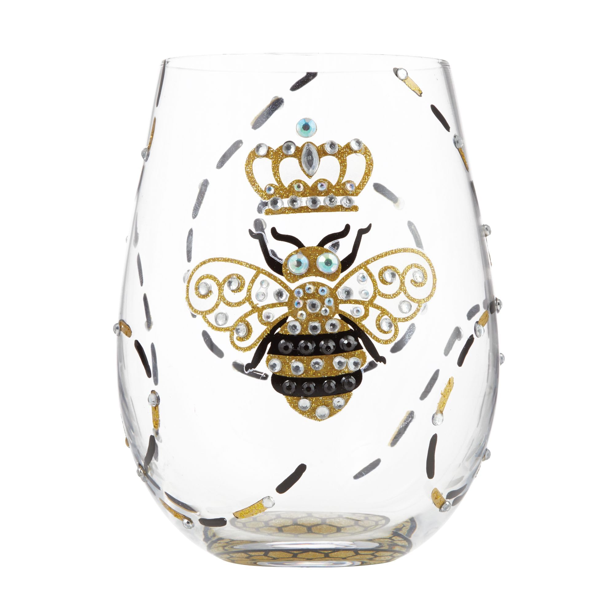 Enesco Lolita Queen Bee Glass Drinking Glasses