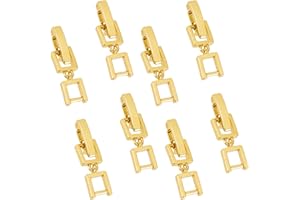NICENEEDED 8 PCS Foldover Clasp Extender Foldover Extension Jewelry Clasps, Gold Plated Fold Over Clasp Necklace Extension Cl