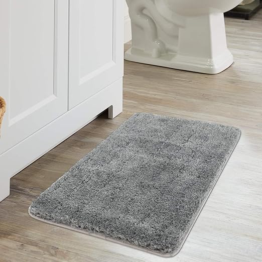 20x24u Inch Navy Blue Bathroom U Shaped Toilet Floor Rug Mats Carpet Non Slip Water Absorbent Machine Washable Luxury Soft Thick Bath Rug Haocoo Shaggy Contour Bath Rug Bath Rugs