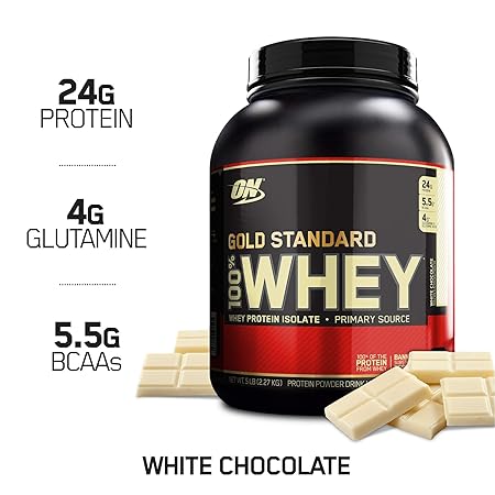 OPTIMUM NUTRITION - Whey Gold Standard Protein - 2273g (5lb) Dose White Chocolate NEU