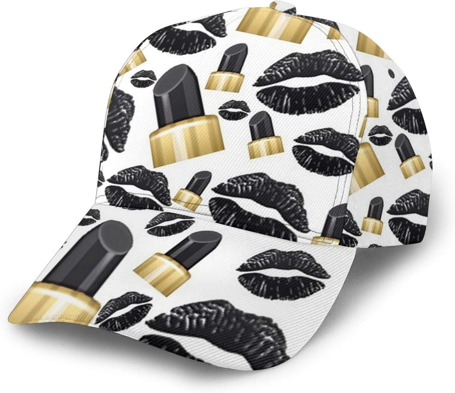 MFILUDTY Cool Black Lipstick Lips Print Casual Baseball Cap Adjustable