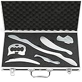 tonchean 6-Piece Muscle Scraper IASTM Tool Set, Gua Sha Scraping Massage Tool Set Stainless Steel Myofascial Release Tool Deep Tissue Massage Tool Set for Reduce Arms, Legs, Back, Shoulder Muscle Pain