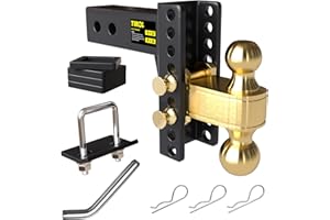 TIROL 2.5" Trailer Hitch, 2.5 inch Receiver Hitch, 2 5/16 Ball Hitch, 6 in Drop/Rise, Max 25000 LBS, Heavy Duty Adjustable Hitches for Truck, Camper, Boat, RVs, Class 4, 5