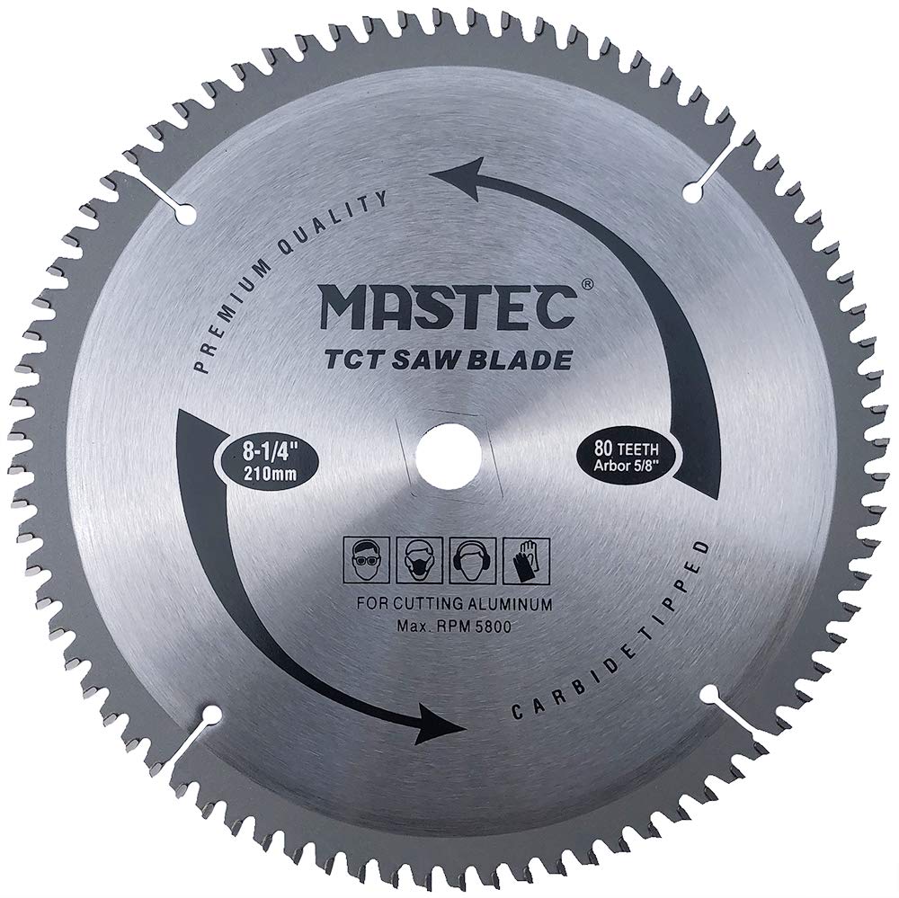 MASTEC 8-1/4 Inch 80 Tooth TCG for Aluminum and Non Ferrous Metals Cutting with 5/8-Inch DMK Arbor
