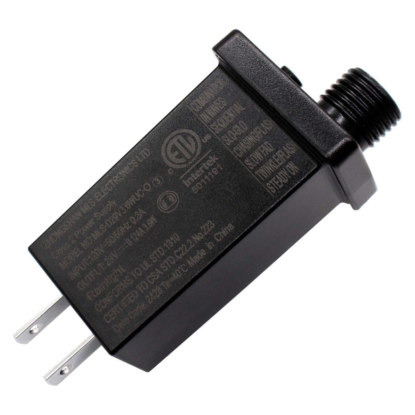 Photo 1 of 29V 3.6W LED Power Supply - Low Voltage Transformer Class 2, Waterproof IP44 Seasonal Use Driver US Plug 8 Modes Adapter for String Light, Projector Light, Lawn Lamp (1)