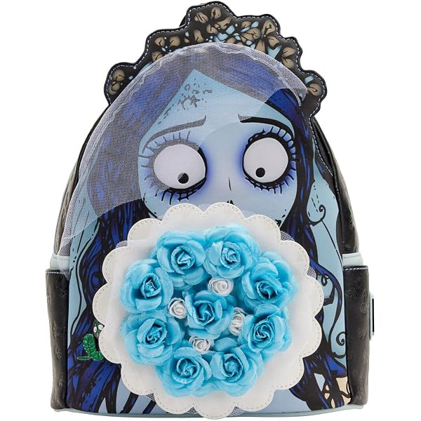 Loungefly Corpse Bride Tim Burton Blue Floral Butterfly Mini Backpack NWT Loungefly Tim Burton Corpse Bride Floral Mini Backpack main image 4