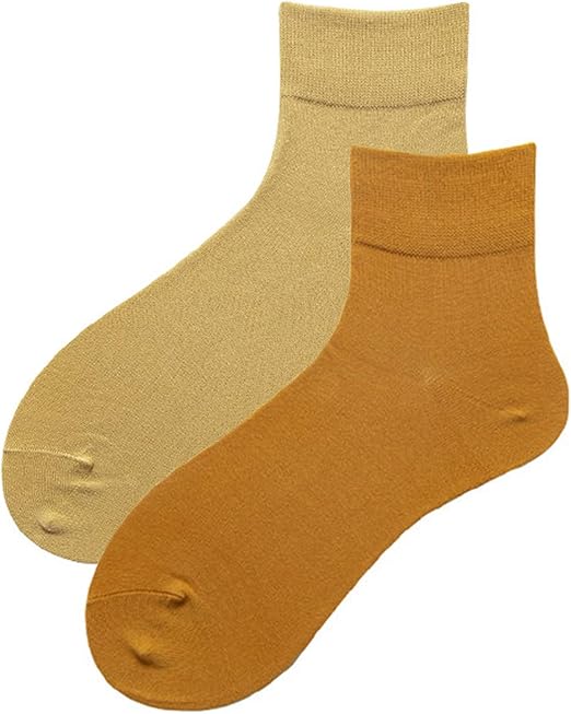 Amazon Lolita House レディース ソックス 2足セット ストッキング 女性 ソックス 白 無地 靴下 可愛い ショート丈 フリーサイズ カジュアルソッ イエロー 2 ソックス 通販