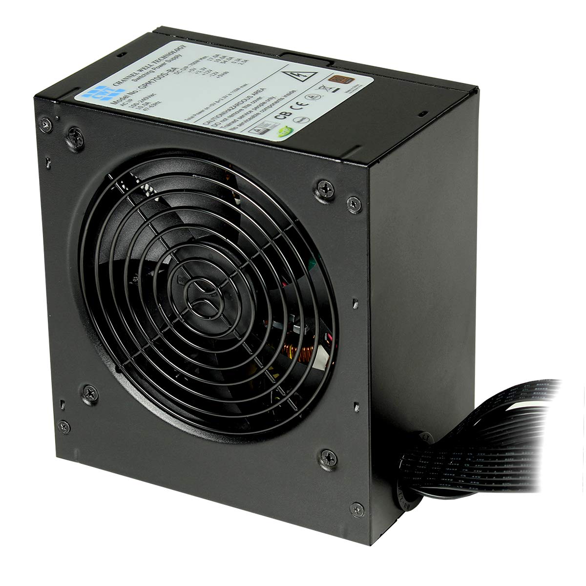 JUSTOP Fortitude 80 Plus 700W Power Supply Unit, ATX PSU, 120MM Quiet Fan, Active PFC Protection, 7x SATA, 4x 6+2 Pin PCI-E, ATX 12V 4+4-Pin, Solid Caps, Long Flat Cables (700W)