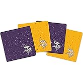 Rico Industries NFL Football Standard Set of 4 Ceramic Drink Coasters with Non-Slip Cork Base for Drinks