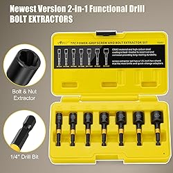 Topec Bolt Extractor Set, 7-Piece Easy Out Screw