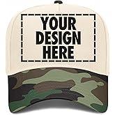Design Your Own Custom Hat | Upload Your Design | Premium Adjustable Snapback Baseball Vintage Trucker Hats for Men & Women
