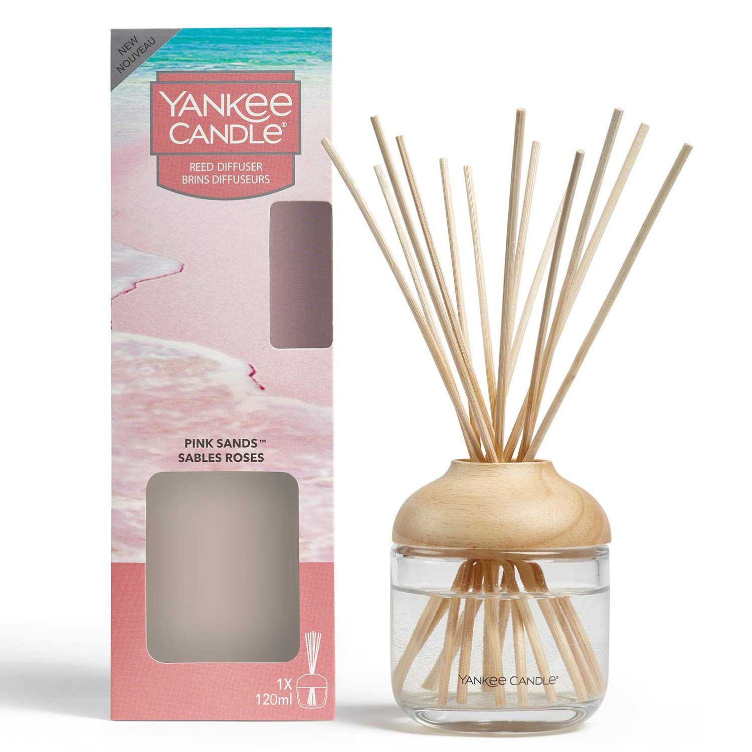 Yankee Candle Reed Diffuser, Pink Sands, 120 ml, Up to 10 Weeks of Fragrance