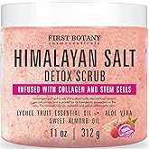 First Botany Body Scrub - Natural Exfoliating Salt Scrub & Body and Face Souffle helps with Moisturizing Skin, Acne, Cellulite, Dead Skin Scars, Wrinkles (Himalayan Salt)