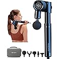 Foldable Massage Gun Deep Tissue with 5 Adjustable Angles,FSA HSA Eligible,Portable Percussion Back Massager for Muscle/Neck/Body Pain Relief with Long Extension Metal Handle,32-Speeds,with Carry Case