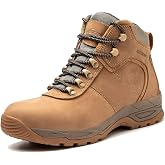 AZXPROT Waterproof Hiking Boots for Men, 6" Comfortable Soft Toe Shoes Mid Non Slip Hiking Shoes Outdoor Travel Shoes Leather Hiking Backpack Boots
