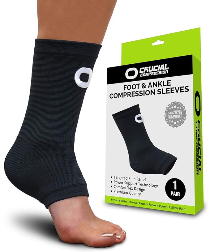 Ankle Brace Compression Support Sleeve (1 Pair) BEST Ankle