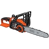 BLACK+DECKER 20V MAX Chain Saw Cordless Chainsaw, 10-Inch Battery Chainsaw, Tool Only, for Wood Cutting and Tree Pruning, Includes Guide Bar Scabbard (LCS1020B)