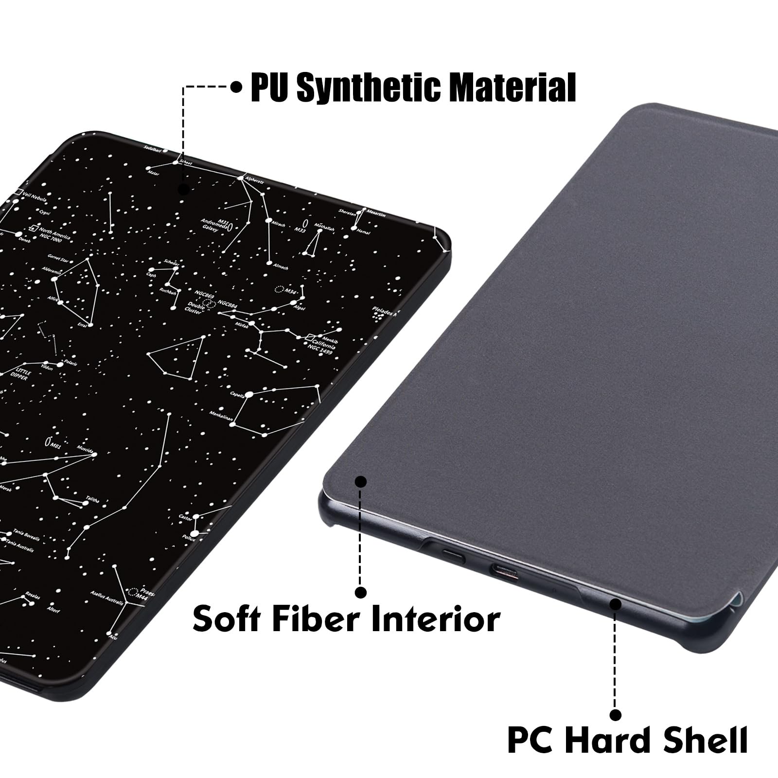 BOZHUORUI Slim Case for Kindle Paperwhite 11th Generation and Kindle Paperwhite Signature Edition eReader (6.8 inch, 2021 Release) - PU Leather Lightweight Cover with Auto Wake/Sleep (Constellation)