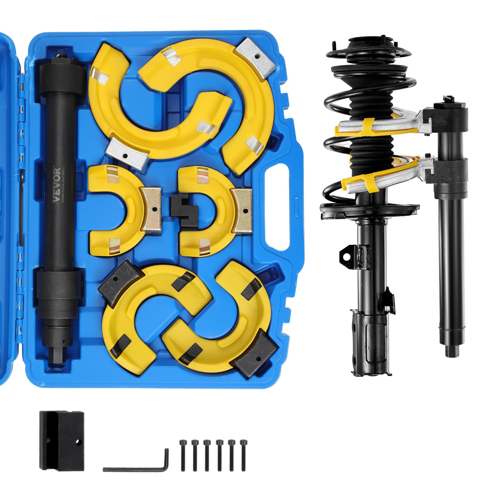 Photo 1 of **PARTS ONLY***VEVOR Strut Spring Compressor Set, Macpherson Strut Spring Compressor Kit, Interchangeable Fork Strut Coil Extractor Remover Tool, with Yellow Protective Sleeve and Carrying Case