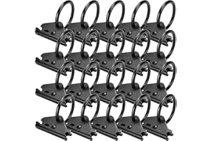 BOKE YOUNG 20-Pack Heavy Duty Steel E-Track O-Rings Tie-Down Anchors, for Trailers, Trucks, E Track Accessories to Secure Cargo in Enclosed/Flatbed Trailer Truck, Working Load Limit 1500lbs, Black