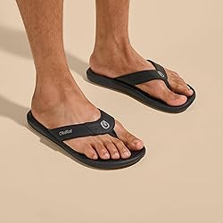 OLUKAI Pili Men's Leather Sandals, Sleek