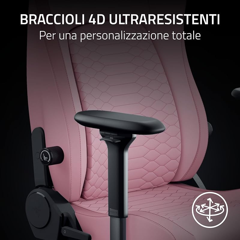 Iskur V2 NewGen - Sedia ergonomica da gaming con comfort traspirante Pelle EPU di 2a gen con tecnologia CoolTouch - supporto lombare HyperFlex - delle spalle e base del sedile ampie | Quartz