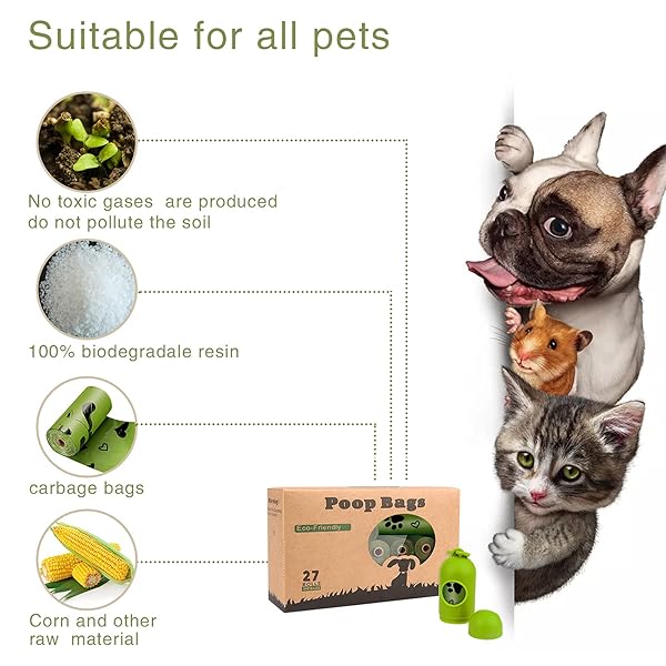 YINGDELAI DOG POOP BAG, 540 COUNTS BIODEGRADABLE DOG WASTE BAGS WITH 1 DISPENSER, ECO-FRIENDLY LEAK-PROOF PET POOP BAGS FOR DOGGY | SCENTED