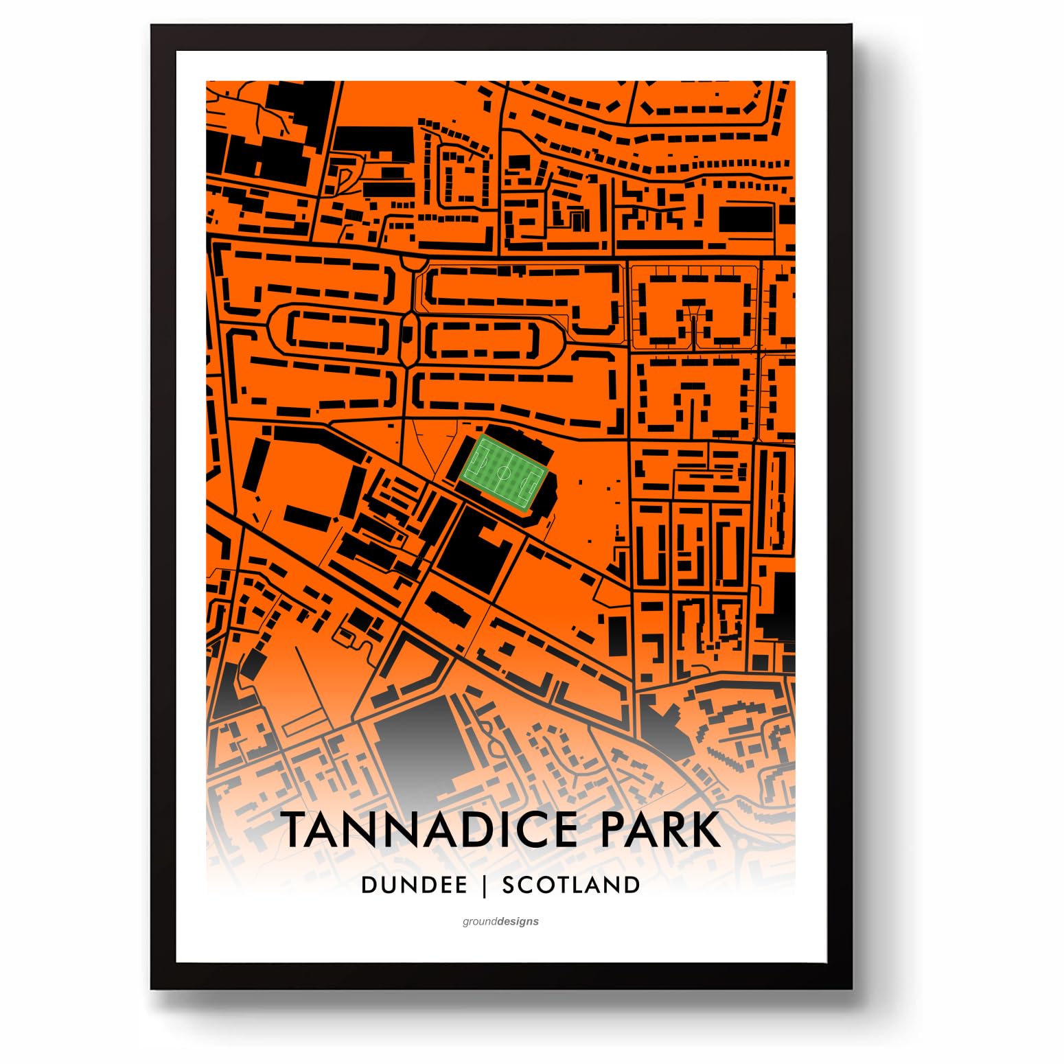 GroundDesigns DUNDEE UNITED Football Gift TANNADICE PARK Stadium Art Map Unframed A3 Print DUFC