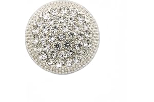 5pcs Round Metal Rhinestone Buttons - Luxury Fashion Decor for Clothing DIY Sewing Accessories