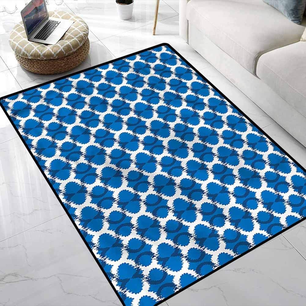 Rugs Ikat,Superimposed Curvy Geometry Kids Playing Mat for Boys and Girls Play and Learn 4 x 6 Feet