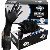 FINITEX Black Nitrile Disposable Medical Exam Gloves - 100/1000 PCS 6.3mil Powder-Free Latex-Free Food Gloves