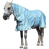 Gallopoff Horse Fly Sheet with Neck &amp; Belly Wrap, Breathable Fine Mesh | Detachable Neck &amp; Belly Wrap for Flexibility, Dual Front Buckles &amp; Leg Straps for Secure Fit, Shoulder Gussets for Movement