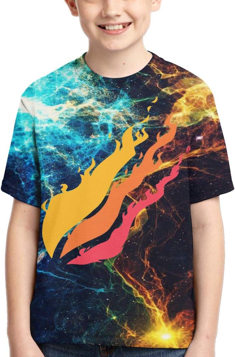Boys and Girls Tees Preston Playz Nation Fire Crewneck T-Shirt