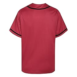 DEHANER Maroon Men's Baseball Jersey for Women