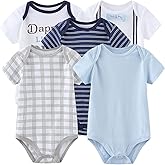 Chamie Newborn Baby Bodysuit 5-Pack Short Sleeve Baby Clothes for Boys and Girls