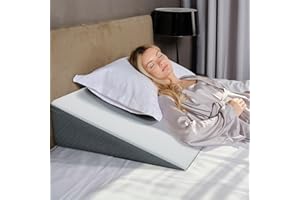 KÖLBS Kolbs Extra Wide Bed Wedge Pillow | Super Large, Memory Foam Top and Jacquard Cover | for Sleeping Acid Reflux GERD (7.5 Inch Height (31 x 33 x 7.5))