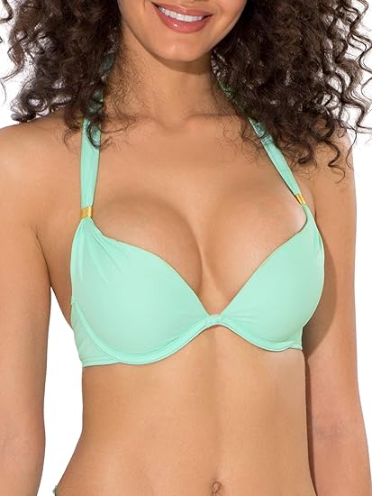 push up halter top bikini