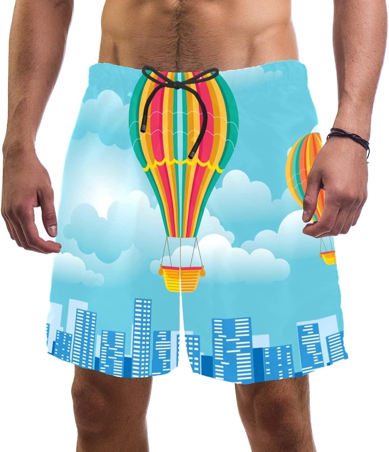 Hot Air Balloon Summer Men's Beach surf Shorts Ladies Beach Volleyball