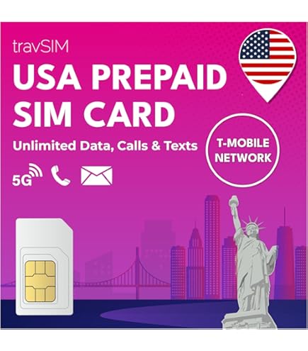 travSIM - AT&T USA SIM-Karte für 10 Tage - 22GB 3G 4G LTE Mobile Data mit unbegrenzten Anrufen