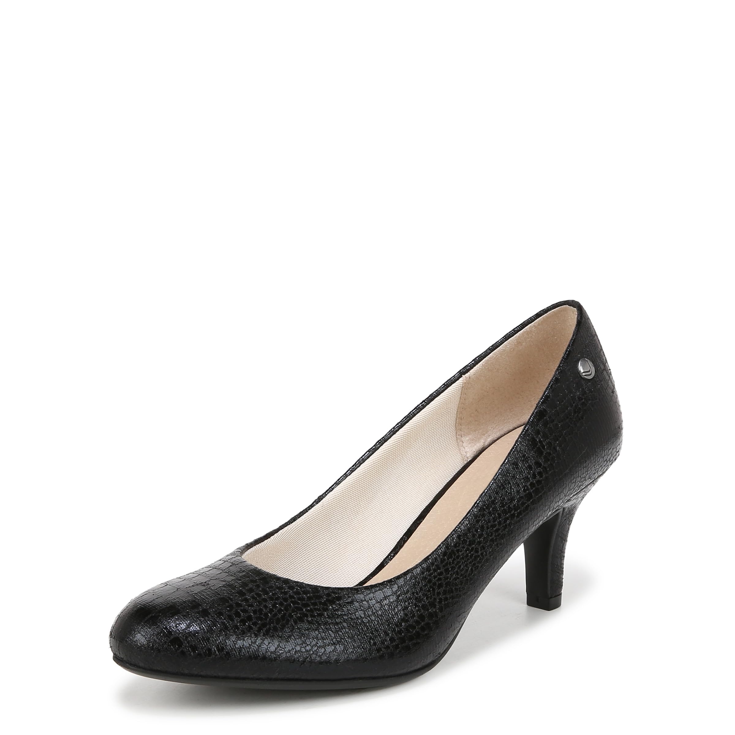 LifeStride Womens Parigi Pump Black Shiny Croco 6.5 W