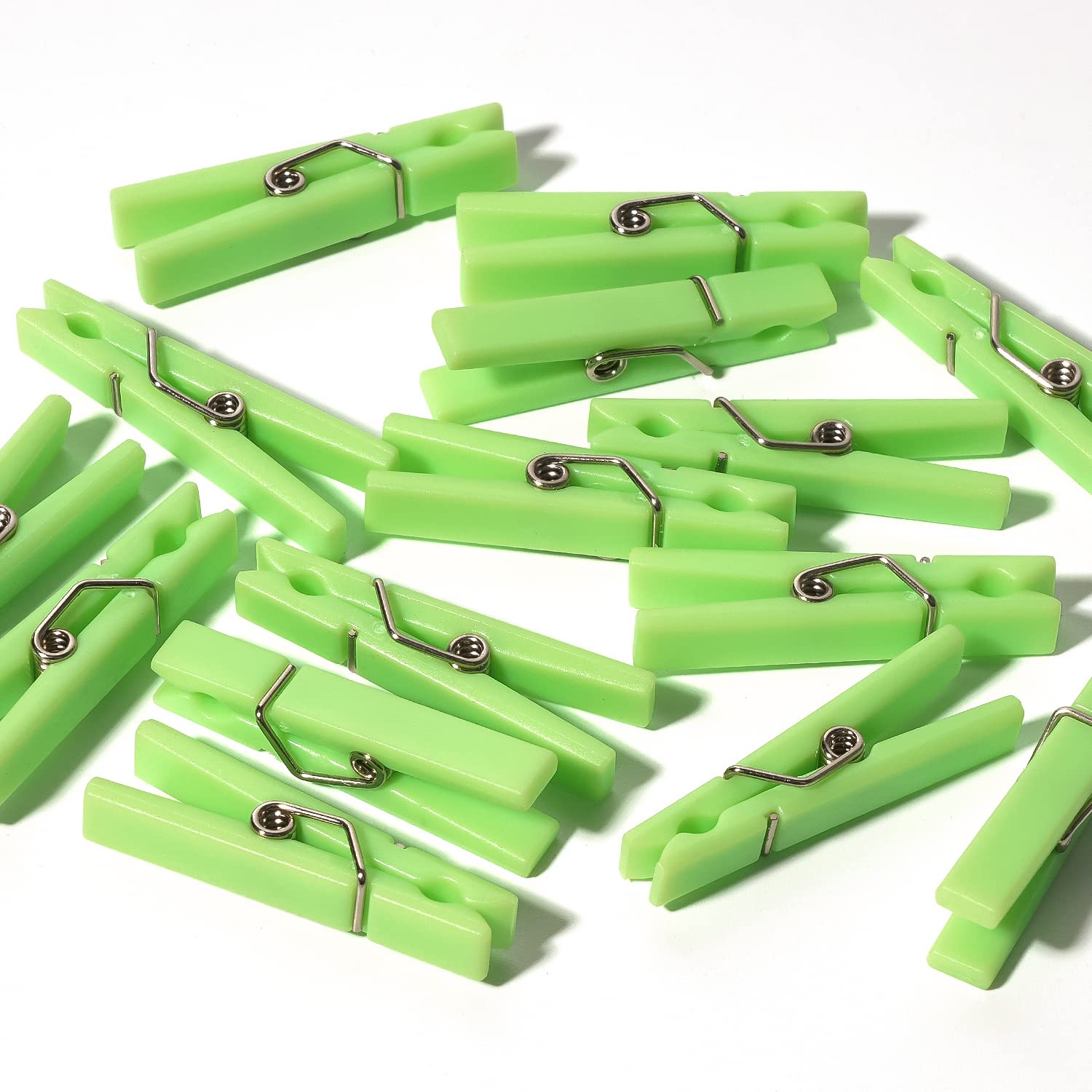 60PCS Baby Shower Clothespin Games Plastic Mini Clothes Pins 1.4 inch for Party Decorations DIY Crafts(Green)
